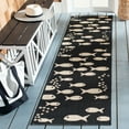 thumbnail image 2 of SAFAVIEH Courtyard Trena Fishes Indoor/Outdoor Runner Rug, Black/Beige, 2'3" x 20', 2 of 7