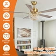 thumbnail image 6 of Parrot Uncle 52-Inch Modern Crystal Chandelier Ceiling Fan with Remote Control, 6 of 15