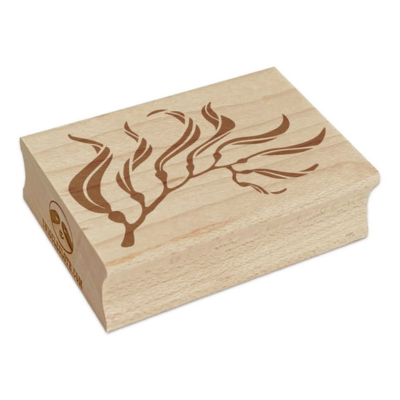 Kelp Seaweed Ocean Plant Vegetation Rectangle Rubber Stamp Stamping Scrapbooking Crafting - Small 1.7in