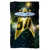 Star Trek/50th Ship-fleece Blanket-white-36x58