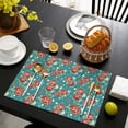 thumbnail image 4 of Pioneer Flower Floral Print Pattern Summer Placemats Table Placemats Set Of 4-Linen Kitchen Washable Placemats Table Mats 12x18 Inch Non-Slip Heat Resistant, 4 of 6