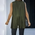 thumbnail image 5 of TAIAOJING Womens Tassel Sleeveless Vest 70s Hippie Faux Suede Fringe Jacket Cardigan Coats Costume, 5 of 6