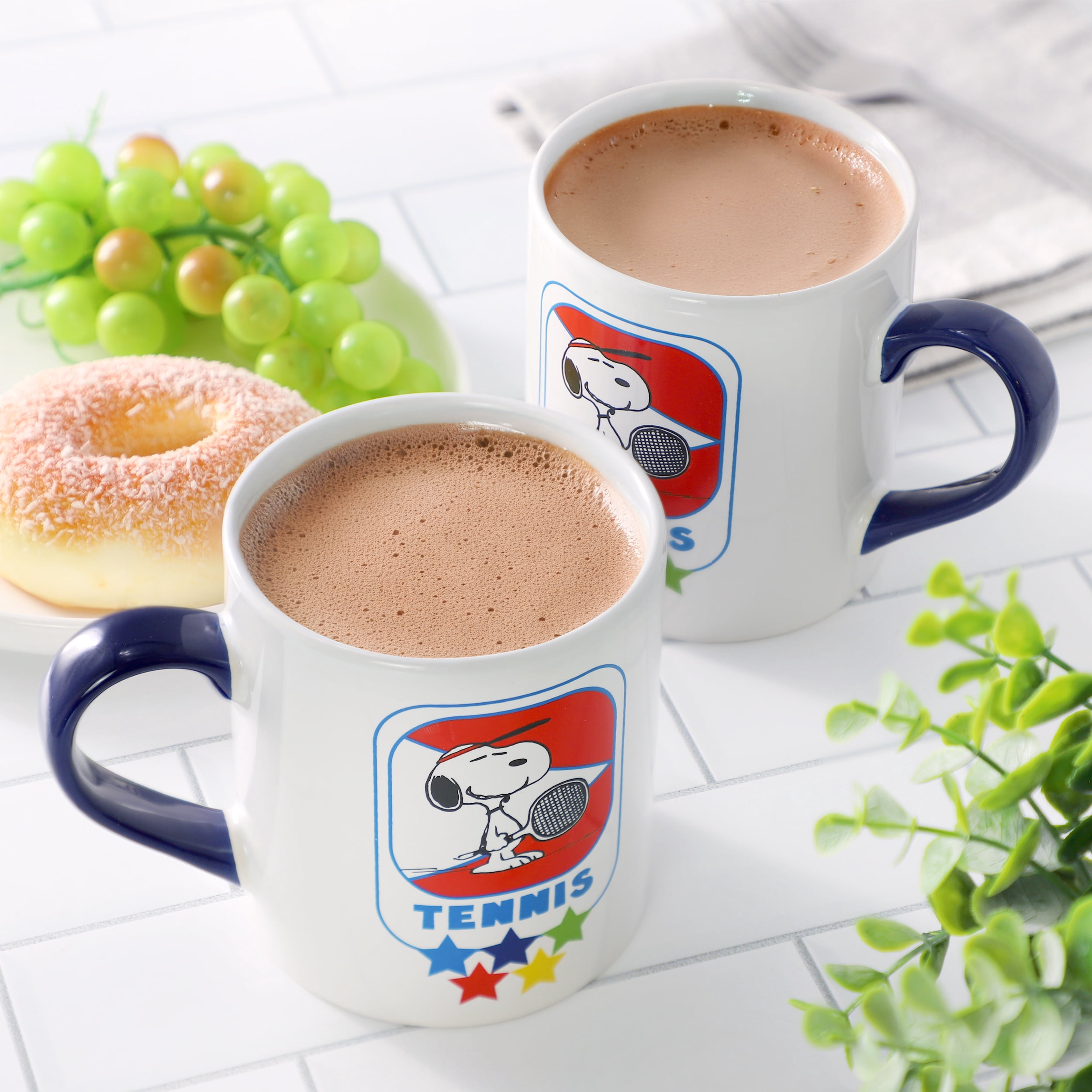 Peanuts Best In Sports Tennis 4 Piece 19 Ounce Stoneware Mug Set