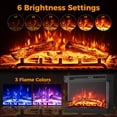 thumbnail image 5 of RELAX4LIFE 24’’ Recessed 3-Sided Electric Fireplace - 750W/1500W Fireplace Heater w/3 Log Flame Colors, 6 Brightness, Remote Control, 6H Timer & Overheat Protection, Indoor Electric Fireplace Inserts, 5 of 9