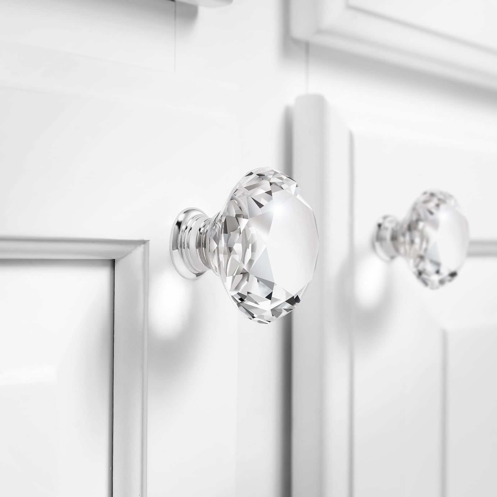 Cauldham Premium Glass Crystal Kitchen Cabinet Knobs Pulls 1 5 8