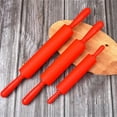 thumbnail image 2 of MYG Silicone Rolling Pin Set Non-Stick Flour Roller Baking Tool Kitchen Utensil for Dough Pastry Fondant Pizza Pasta 18 Inch Red, 2 of 8