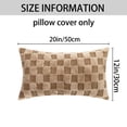 thumbnail image 5 of REGALWOVEN Pack of 2 Faux Fur Soft Plaid Decorative Throw Pillow Covers Square Plush Pillowcase Brown 12" x 20", 5 of 6