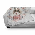 thumbnail image 3 of Ferret Soft Flannel Fleece Throw Blanket, Animal Portrait in Pastel Tone Wreath with a Ribbon Watercolor Style, Cozy Plush for Indoor and Outdoor Use, 50" x 70", Multicolor, by Ambesonne, 3 of 6