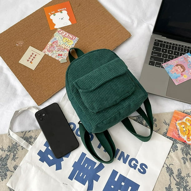 Bolsa Mini mochila de moda para mujer mochilas pequeñas sólidas de pana mochilas de viaje Retro JShteea Para Estrenar