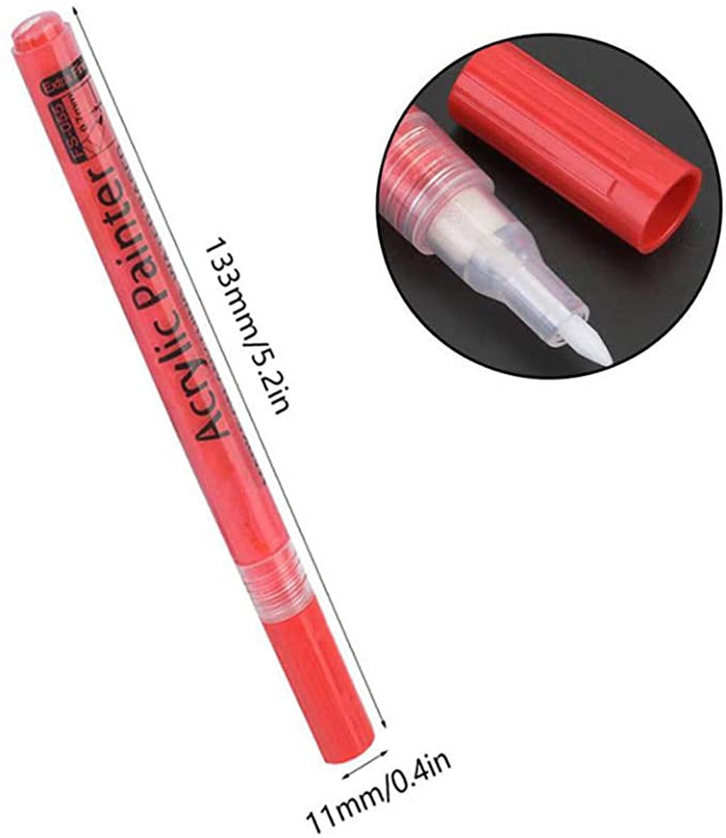 28 Colors Waterproof Dual Tip Acrylic Paint Pens, Dot & Fine Tip Premium Coloring Drawing Markers Set for Wood, Rock Painting, Canvas, Glass, Ceramic Surfaces and DIY Crafts Making Art Supplies
