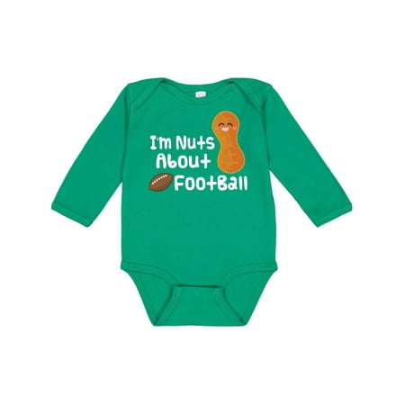 

Inktastic Football Funny Nuts About Football Gift Baby Boy Long Sleeve Bodysuit