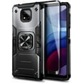 thumbnail image 7 of Nagebee Case for Motorola Moto G Power 2021 with Tempered Glass Screen Protector (Full Coverage), Full-Body Protective [Military-Grade], Magnetic Car Mount Ring Holder, Heavy-Duty Durable Case (Black), 7 of 7