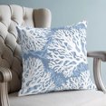 thumbnail image 4 of Pillow Covers 16x16 Set of 2, Lake Blue Coral Coastal Throw Pillow Covers Decorative Couch Cushion Cover, Summer Beach Nautical Ocean Microfiber Soft Square Pillowcases for Bedroom Living Room Sofa, 4 of 9