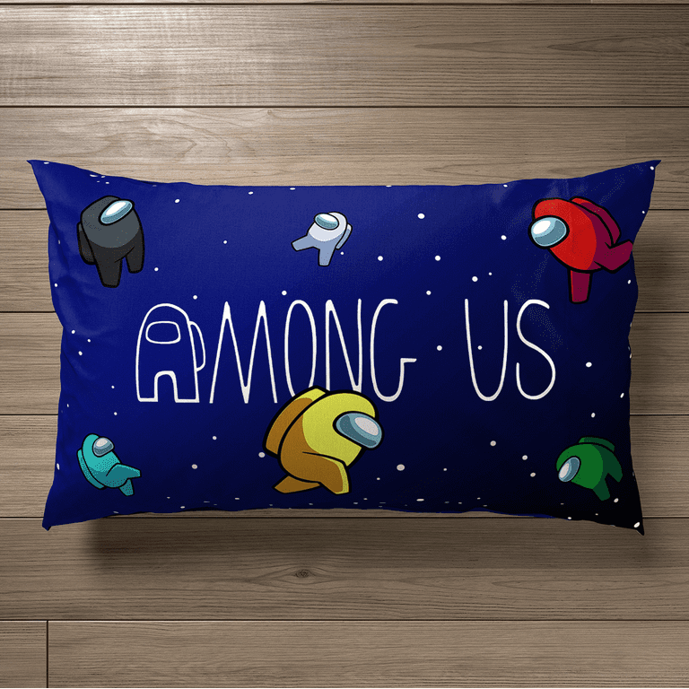 Among Us Crewmates Kids 4 Piece Full Sheet Set Microfiber Black