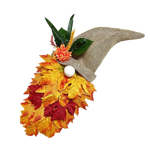 Billuyoard de gnomo de otoño artificial amarilla, flores de hoja de arce vibrantes, durabilidad duradera, fácil de limpiar Decoración del hogar