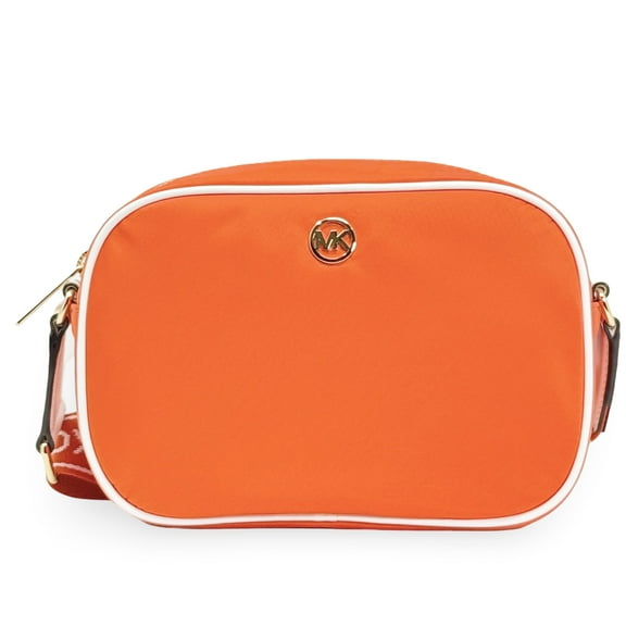 Michael Kors Women's Jet Set Medium Zip Around Nylon Crossbody Bag (Red Clay)