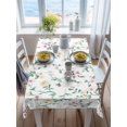 thumbnail image 3 of Spring Flowers Rectangle Tablecloth, Yellow Pink Floral Leaves Country Farm Plants Waterproof & StainResistant Tablecloth, Washable Oil-proof Table Cover for Dining/Party/Wedding/Buffet 52x70 In, 3 of 9