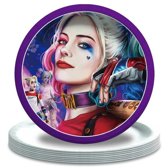 Harley Quinn Paper Plates Birthday Decorations Party Supplies Tableware Disposable Dinnerware