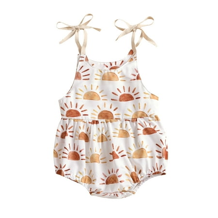 

Musuos Baby Girls Sleeveless Romper Jumpsuit Rainbow Backless Bodysuit Summer Outfits