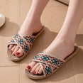 thumbnail image 3 of Mepaouo Womens Mens House Slippers Linen Indoor Outdoor Summer Beach Shoes Unisex Home Slide Shoes, 3 of 9
