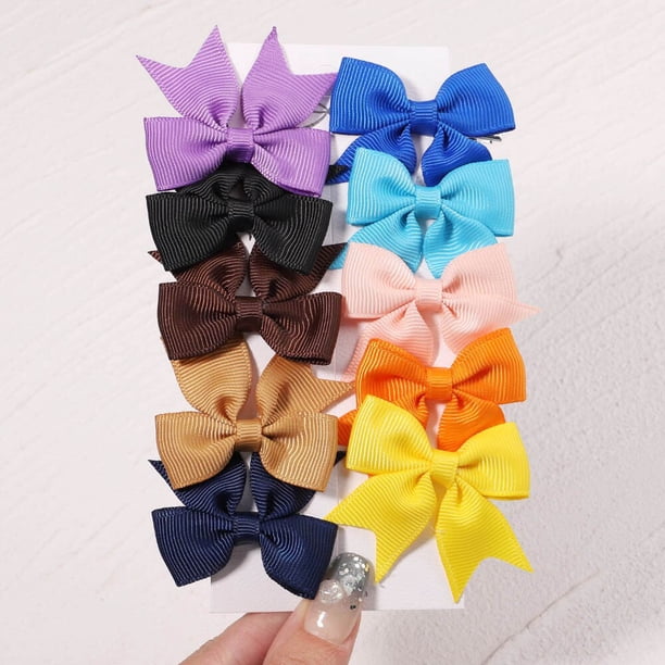 Pinzas para el pelo con lazo para niña, lazos hechos a mano, horquilla, pasadores, accesorios para el cabello, 10 unids/set
