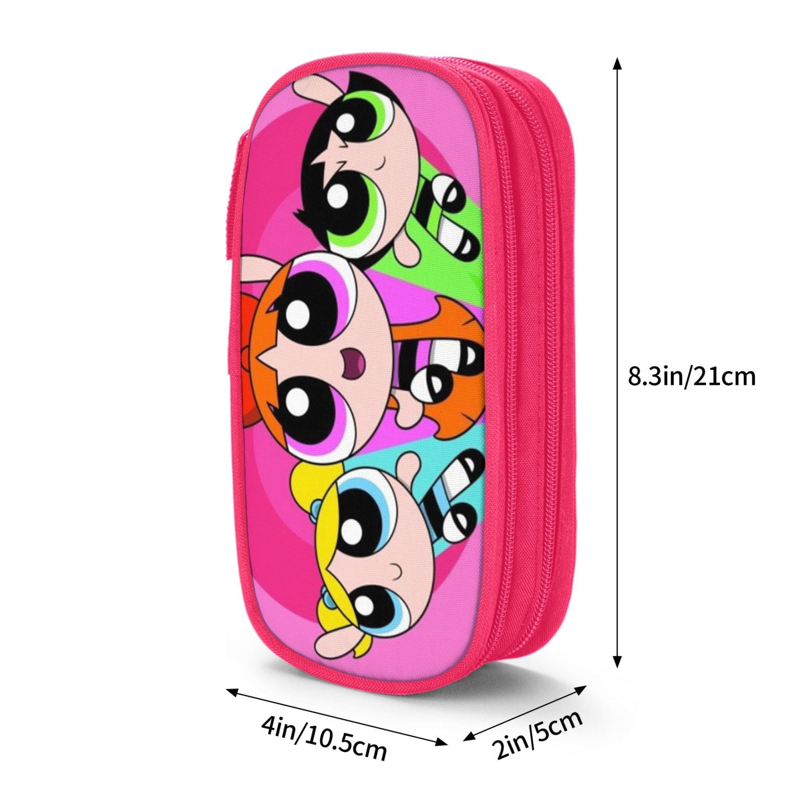The Powerpuff Gi-rls Pencil Case Large Capacity Pencil Pouch Penbag Office Stationery Organizer Travel Makeup Bag Pink
