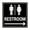 Black, variant on Square Restroom Sign (Lt Gray) - Small