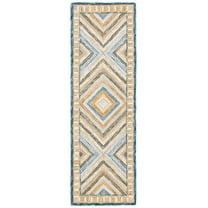 SAFAVIEH Aspen Caitriona Geometric Diamonds Wool Runner Rug, Navy/Gold, 2'3" x 9'