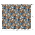 thumbnail image 5 of Brown Highland Cow Blue Bucket Flower Pattern Shower Curtain 84"x72" ,Bathroom Decorative Shower Curtains Set with 12 Hooks,Modern Waterproof Washable Shower Curtain, 5 of 6