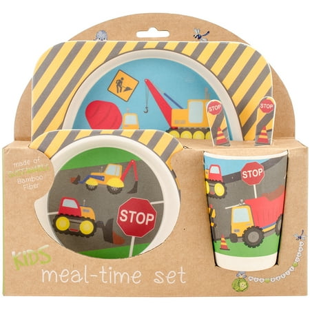 Bamboo Fiber Kids Plate Set-Under Construction