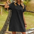 thumbnail image 1 of Fankiway Mode Femme Robe Décontractée à Boutons Col Rabattu Manches Courtes Robes Grande Taille pour Femmes Courbes Robes Midi pour Femmes Robes de Printemps pour Femmes 8627, 1 of 5
