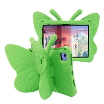 Cowithday for iPad Mini 5/Mini 4/Mini 3/Mini 2/Mini 1 Kids Girls Case with Kickstand Soft EVA Foam Lightweight Shockproof Handle Stand Cover for iPad Mini 5th/4th/3rd/2nd/1st Gen 7.9", Green Butterfly