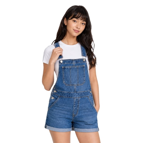 No Boundaries Denim Shortalls, 3" Inseam, Women's Sizes XXS-XXL