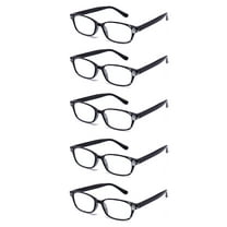 EYE ZOOM 5 Pack Ladies Plastic Fashion Reading Glasses for Women, Tortoise Gray  1.25