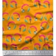 thumbnail image 1 of Soimoi Orange Cotton Poplin Fabric Paint Brush Abstract Print Sewing Fabric Yard 42 Inch Wide, 1 of 3