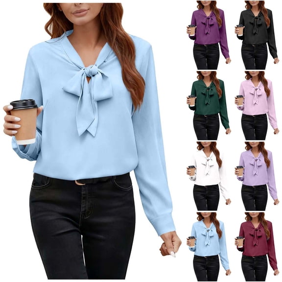 Women's Casual Comfortable Printed V Neck Long Sleeve Blouse Shirt Tops Loose Fit Lightweight Fashion Tunic for Work Office | CSEONE,Army Green XL