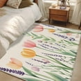 thumbnail image 4 of Area Rugs for Living Room 4x6 Ft, Pink Yellow Spring Floral Non Slip Area Rugs for Kitchen Bedroom Entryway, Vintage Summer Botanical Washable Carpet Runner Rug Floor Mats for Bedroom Home Decor, 4 of 9