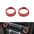 thumbnail image 1 of Xotic Tech 2pcs Centre Console Radio Volume Tune Switch Control Knob Surrounding Ring Decoration Covers Compatible with Ford Mustang 2015-up (Red), 1 of 8