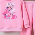 thumbnail image 4 of Zuwimk Toddler Boy Girls Clothes Face Graphic Print Sweatshirt Hoodie For Toddler Boy Sweatpants Fall Outfit 2Pcs Sweatsuit(T065-Light Pink), 4 of 4
