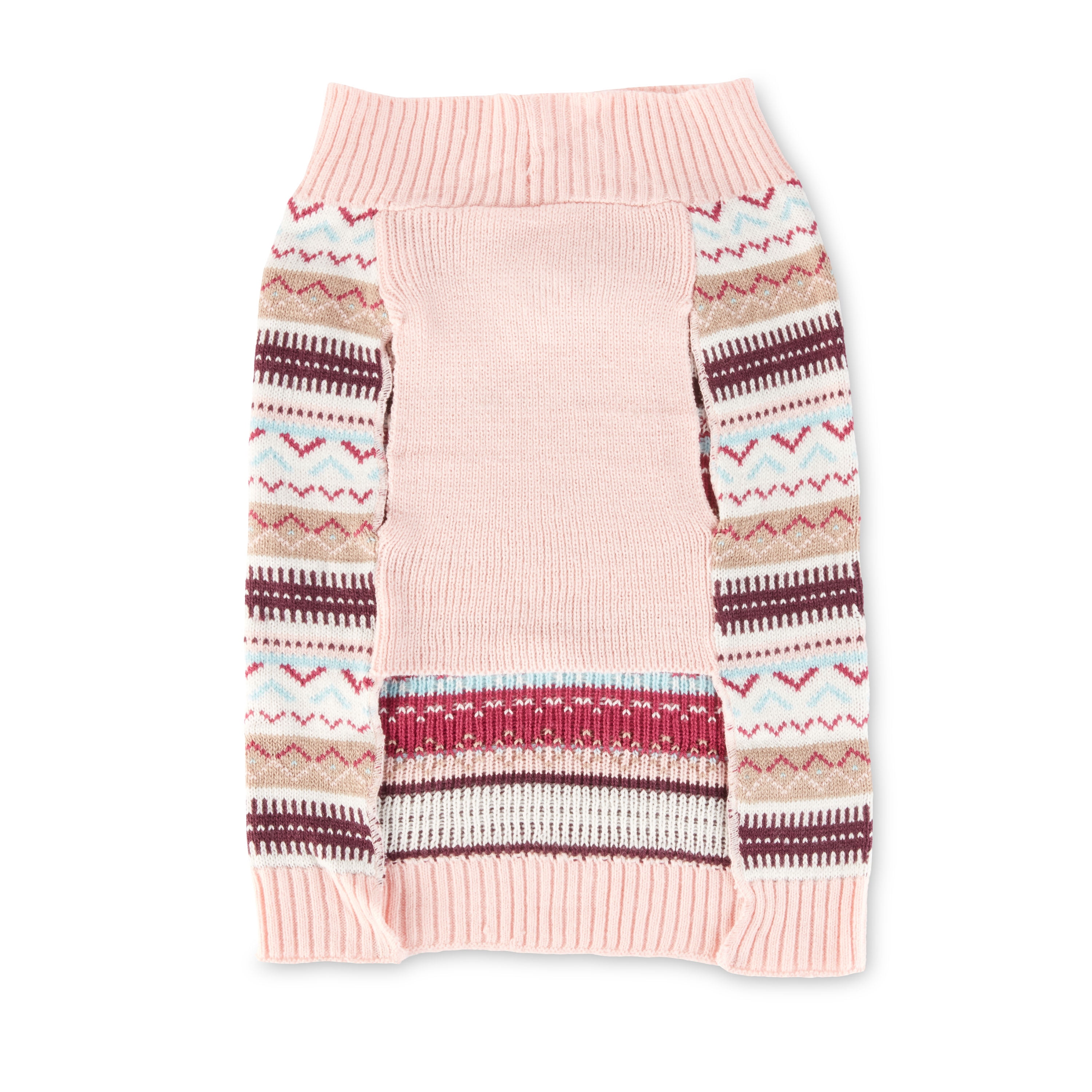 Vibrant Life, Dog Clothes, Fair Isle Pet Sweater, Pink, M