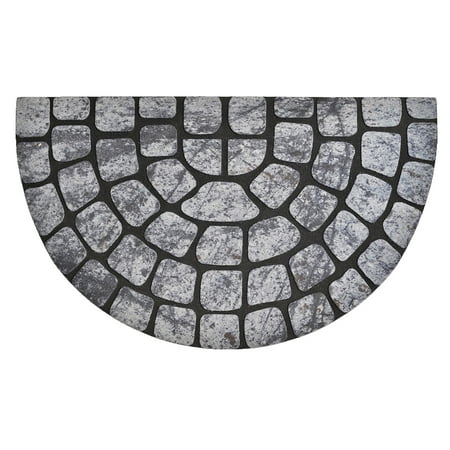 Evideco Outdoor Half Round Front Door Mat Embossed Paving ...