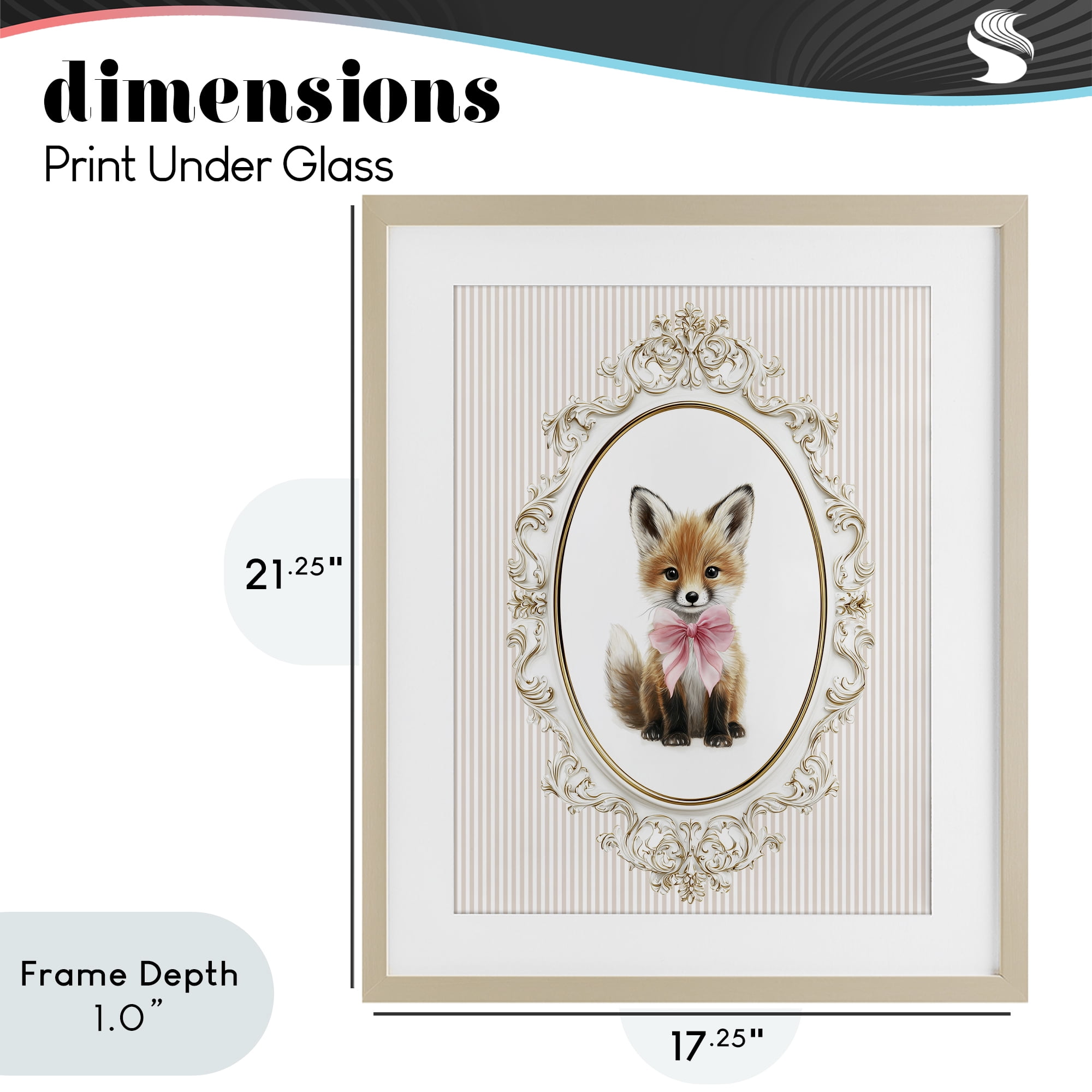 Stupell Industries Vintage Baby Fox Birch Framed Print Under Glass, design by Christine Simpson Art