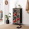 thumbnail image 6 of Modern Dresser for Bedroom with 4 Storage Drawers Cherry Black Bows Leopard Print Dressers Chest of Drawers Steel Framed Fabric Closet Organizers for Dorm Entryway, 6 of 8
