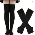 1Set Women Gothic Punk Over Knee Long Stripe Socks Girl Arm Sleeve Emo