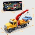 thumbnail image 5 of Kids Tow Truck with Car Toys, 15" Large Tow Truck Toy, Friction Powered Transport Truck Crane Toy with Lights and Sounds, Play Vehicle Toys for Kids, 5 of 6