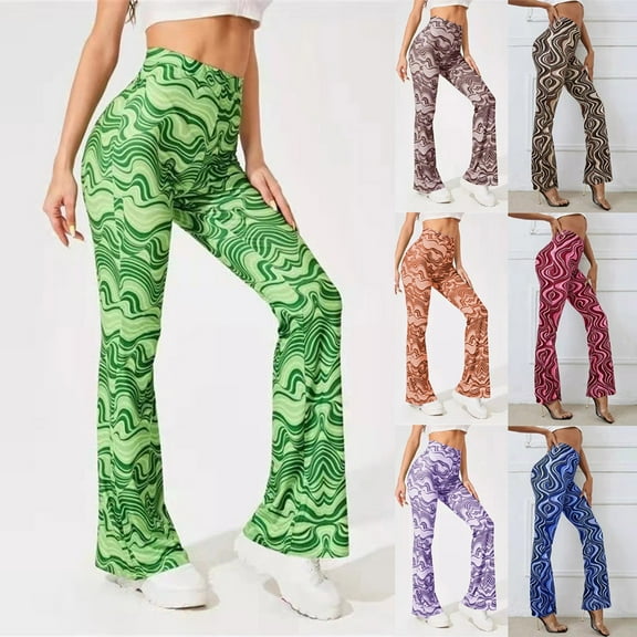 Utoimkio Women's Wide Leg Yoga Pants Summer High Waisted Tummy Control Workout Athletic Running Yoga Pants for Women