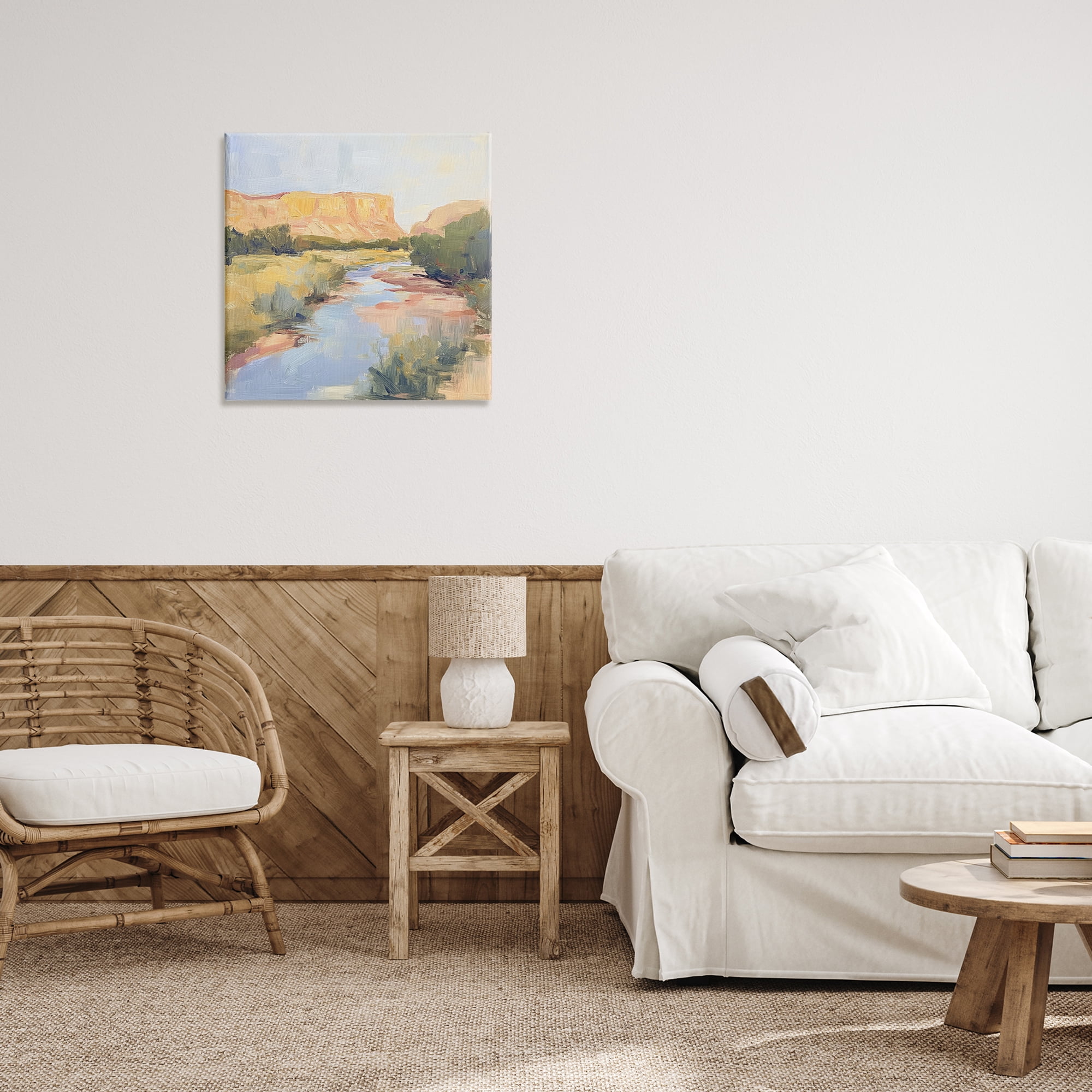 Stupell Industries Painted Plateau River Reflection Canvas Wall Art, design by Petal Prints Design
