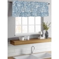 thumbnail image 7 of Kitchen Valances for Window, Ocean Undersea Coral Seaweed Light Filtering Rod Pocket Valance Curtain, Watercolor Marine Life on Blue Short Curtains Window Topper for Bedroom 42x18in, 7 of 7