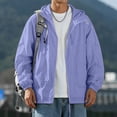 thumbnail image 4 of Men's UPF 50+ Sun Protection Hooded Jacket, Lightweight Quick Dry Loose Fit Outdoor Windbreaker, Unisex Casual Summer Thin Coat Purple, 4 of 6