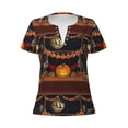thumbnail image 3 of Naloa Halloween Decoration Print T-Shirts Short Sleeve V Neck Tees for Women Fashion Tops Trendy Lightweight Soft Casual Summer Outfits Clothes, 3 of 5